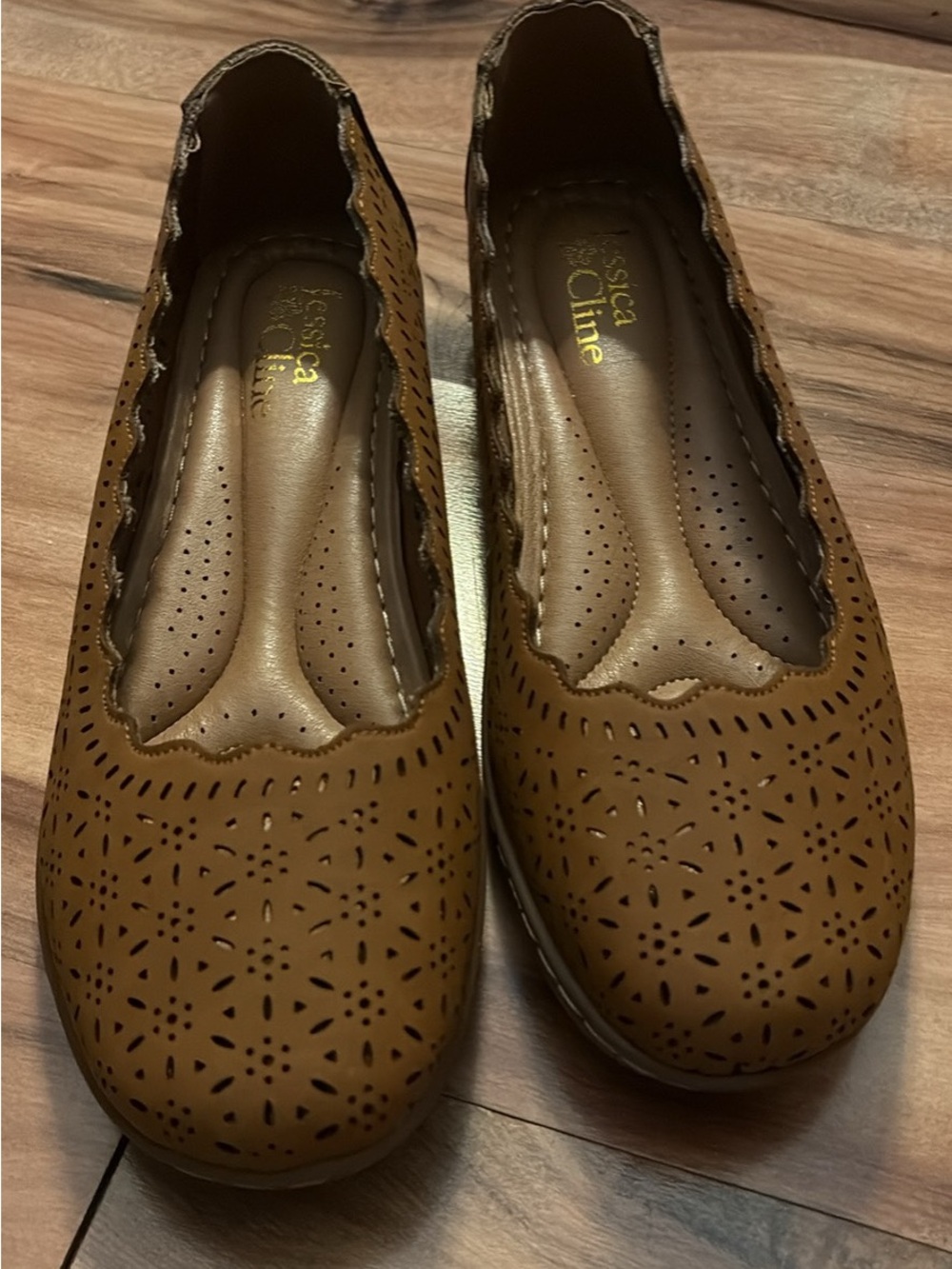 Jessica Cline Perforated Brown Ballet Flats